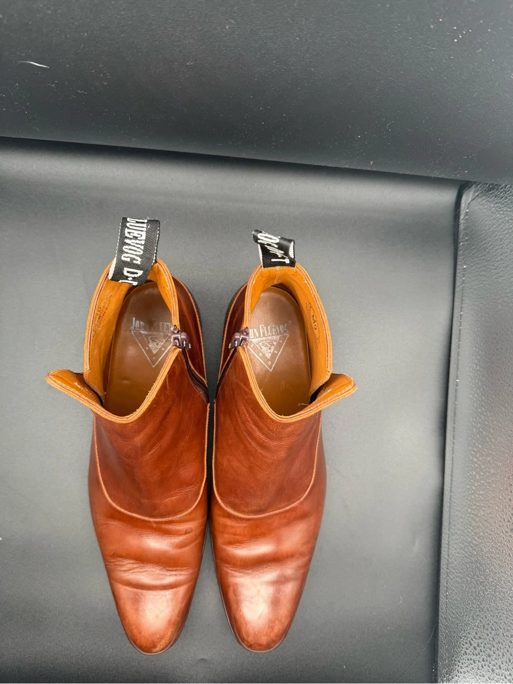John Fluevog Twin Turbine Classy Spat Leather Zipper Boots